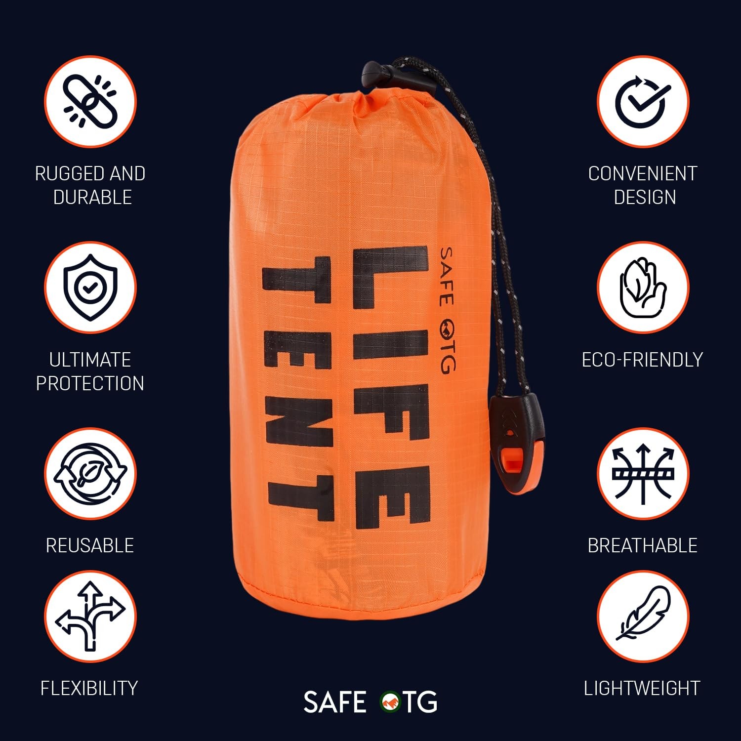 Emergency Survival Tent Mylar Shelter – Lightweight Waterproof Thermal Reflec…