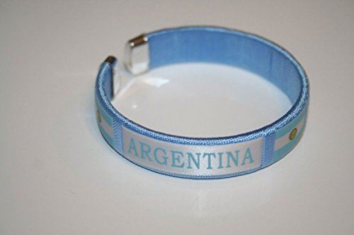 Argentina Blue Country Flag Flexible Adult C Bracelet Wristband… 2.5 Inches in