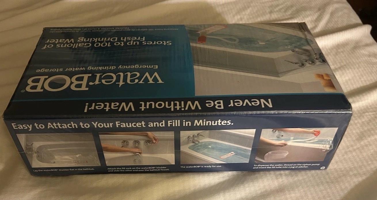 WaterBOB 100 Gallon Emergency Water Storage Bathtub Bag Kit NEW Sealed