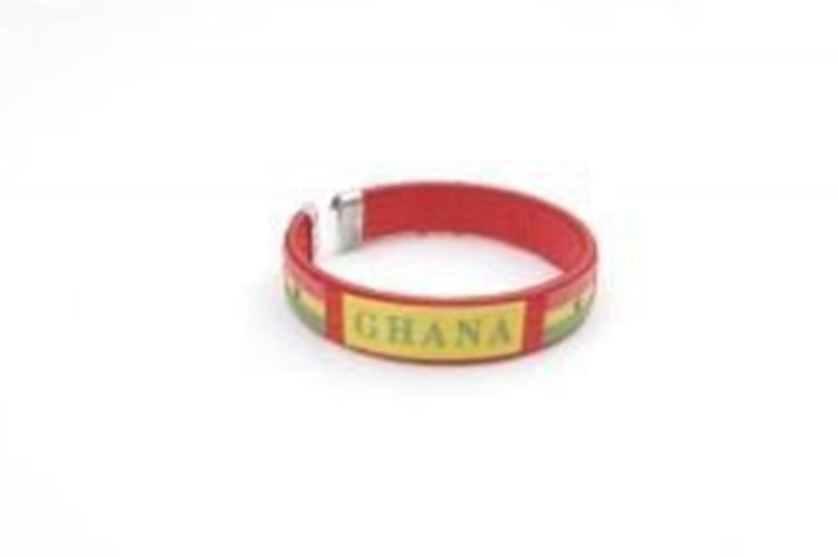 Ghana Red Country Flag Flexible Adult C Bracelet Wristband… 2.5 Inches in Diam