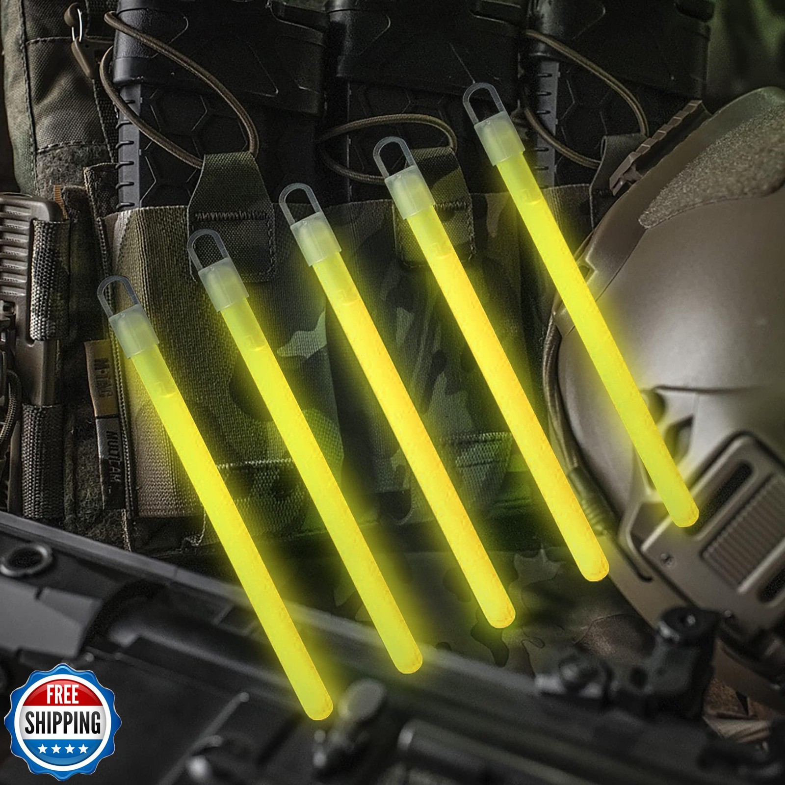 M-Tac 6″ Emergency Glow Sticks – 12 Hour Chem Light Sticks for Camping, Tacti