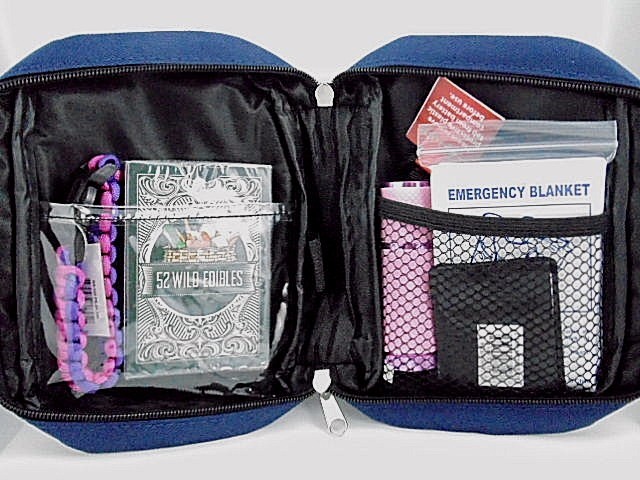NAVY BELT BAG/WRIST-LET PINK SURVIVAL 52 WILD EDIBLES PLAYING CARDS AND MORE!