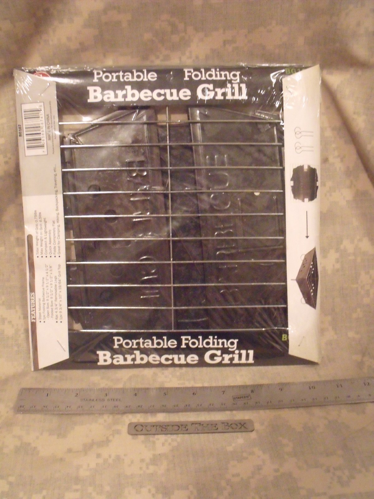 Emergency/Survival: Portable Folding Grill, Lightweight & Flat Fold Design!