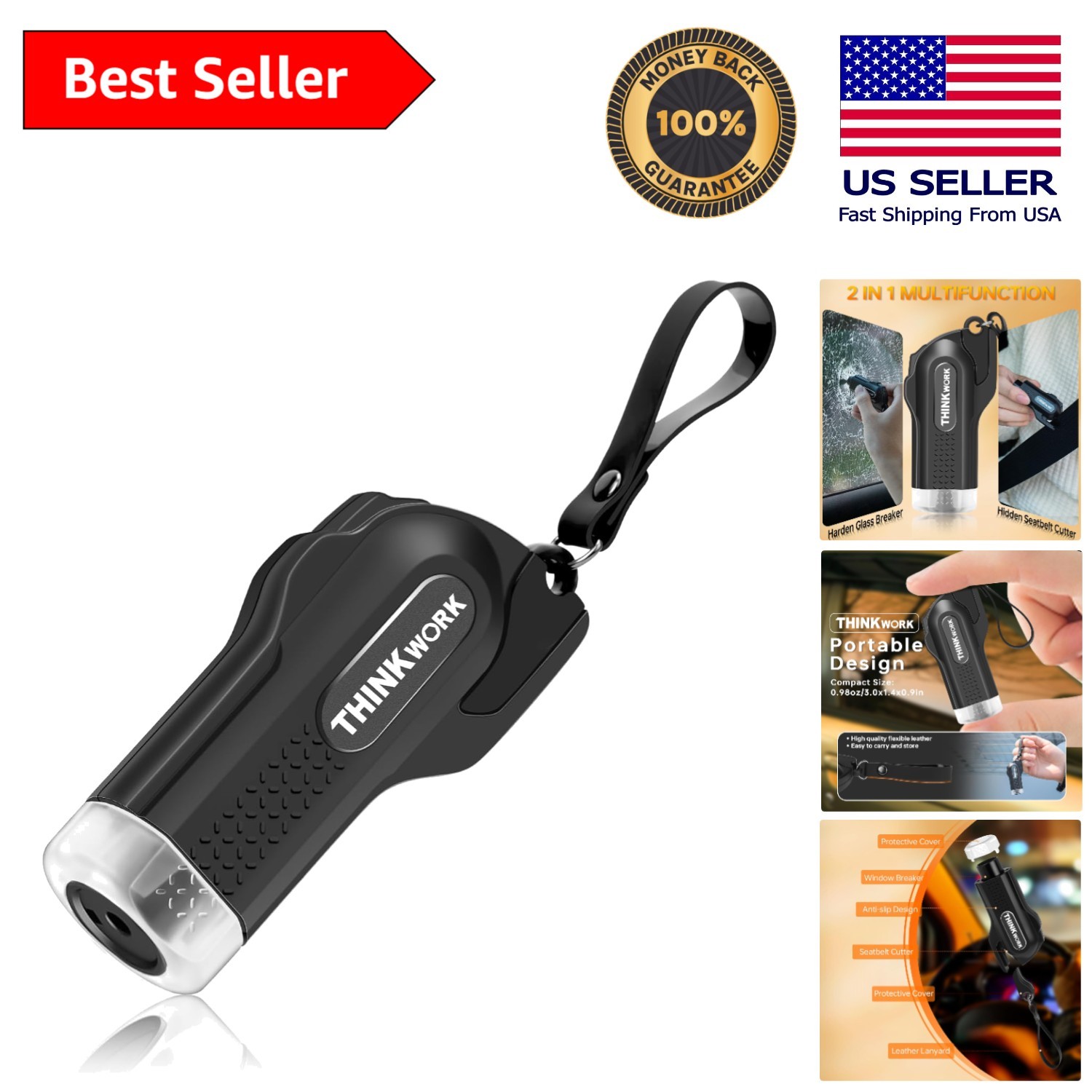 High-Grade Mini Window Breaker & Seatbelt Cutter for Vehicle Safety Emergencies