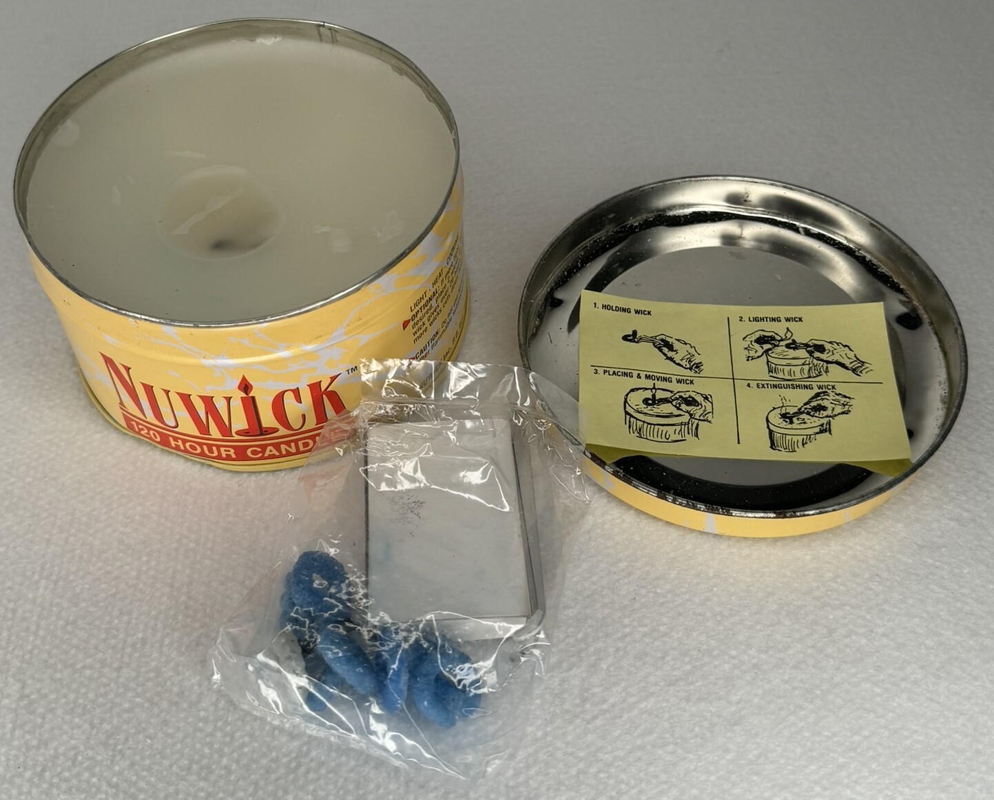 Nuwick large 120 Hour Emergency Candle Moveable Wicks Reusable Light Heat Cook