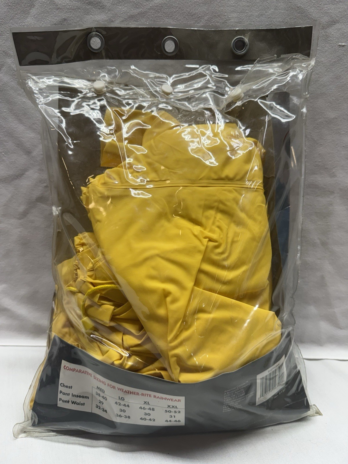 Weather-Rite Yellow PVC Coated Nylon Waterproof Rainsuit ~ #8127 Size XXL