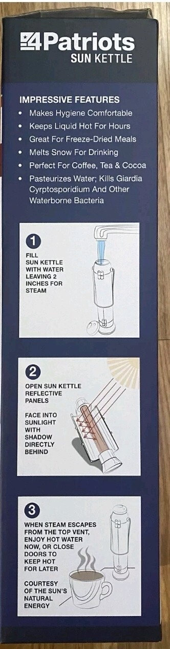 4Patriots Sun Kettle Rocket Solar Thermos Cooker Boil Water Heater 4 Survival