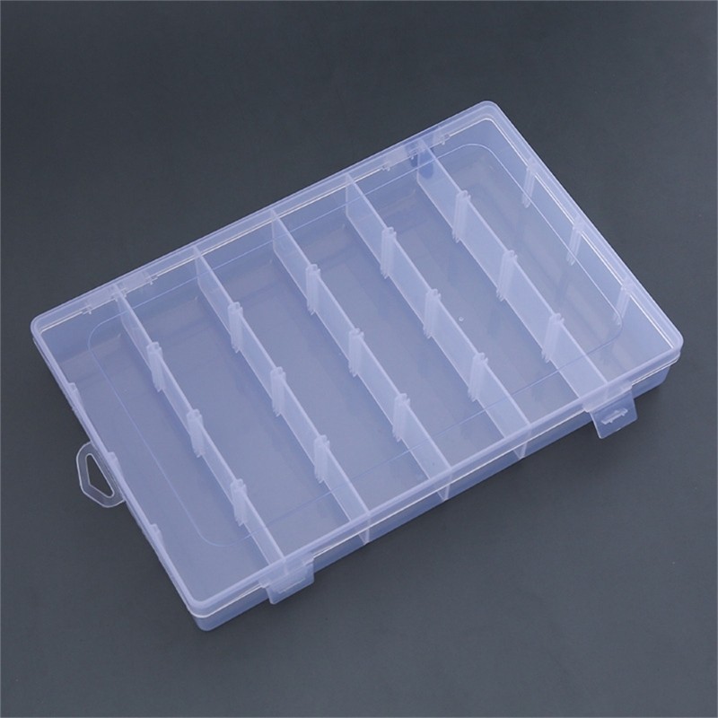 Lure Hook Organizers Case Waterproofs Plastic Fishing Tackle Box with Dividers