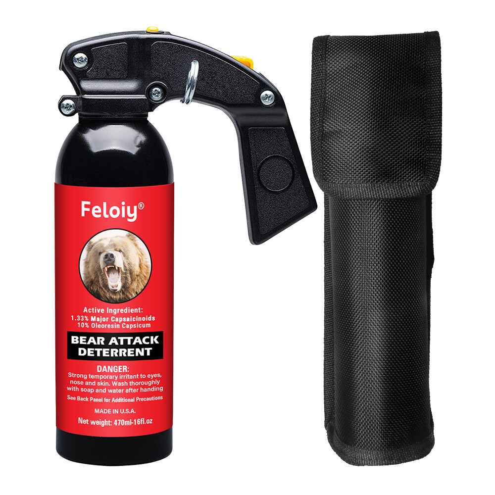 Feloiy Pepper Self Defense Spray 16Oz W/ Spray Bag 1 Pack Free Peper Spray 1/2oz