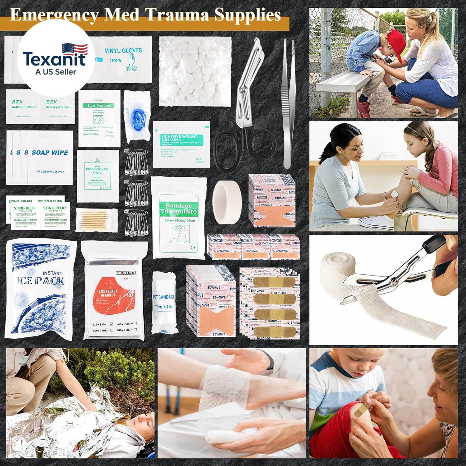 318 PCS Emergency Survival Kit, Survival Gear and Equipment First Aid Kit Med Su