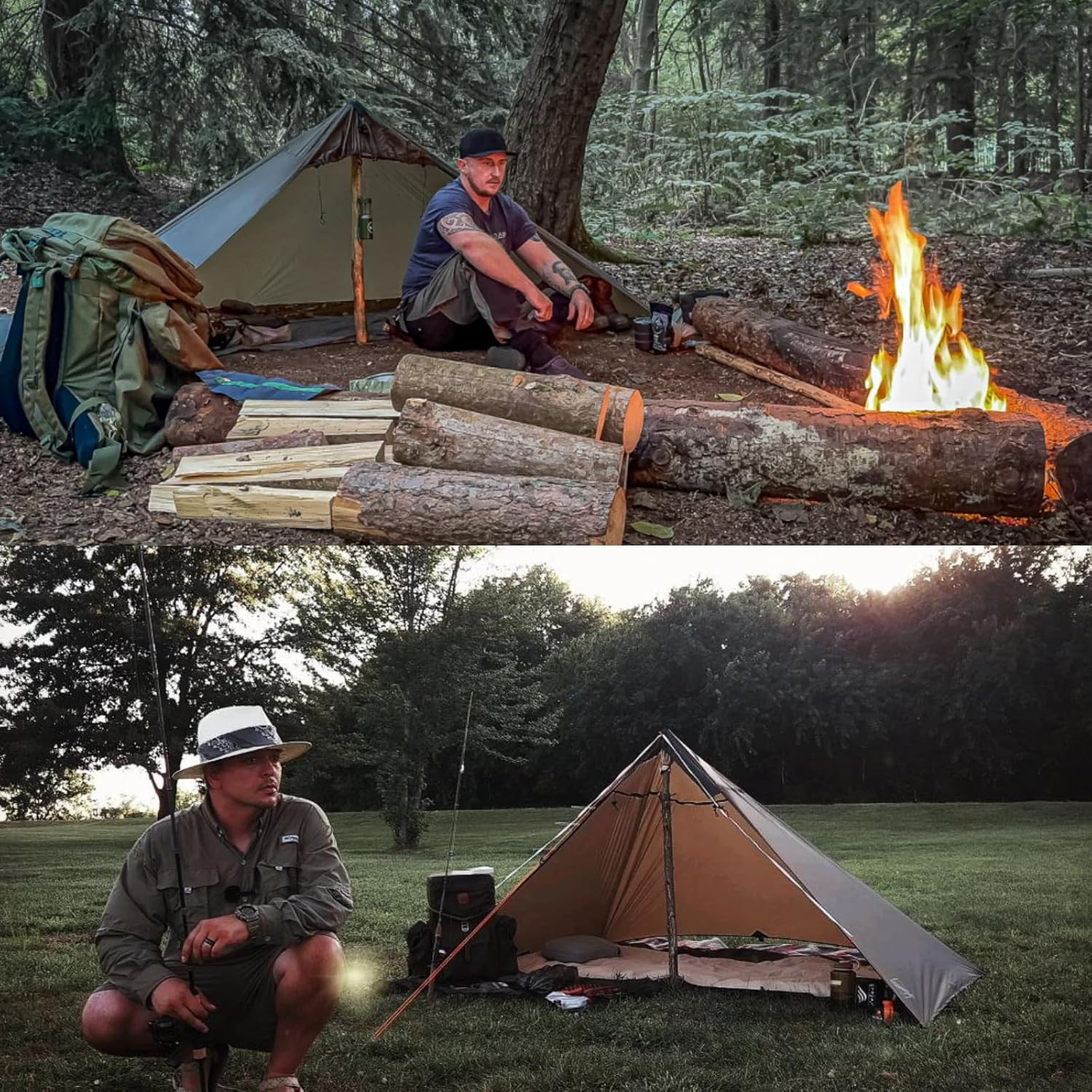 Lightweight Poncho Shelter, Solitary Shelter Cape Silnylon Emergency Survival Sh