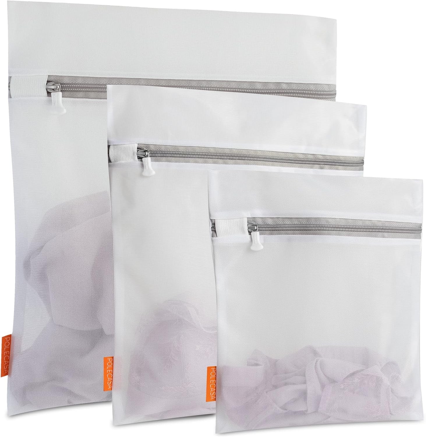 3-Pack Premium Mesh Laundry Bags – Large/Medium/Small with Sturdy Zippers for