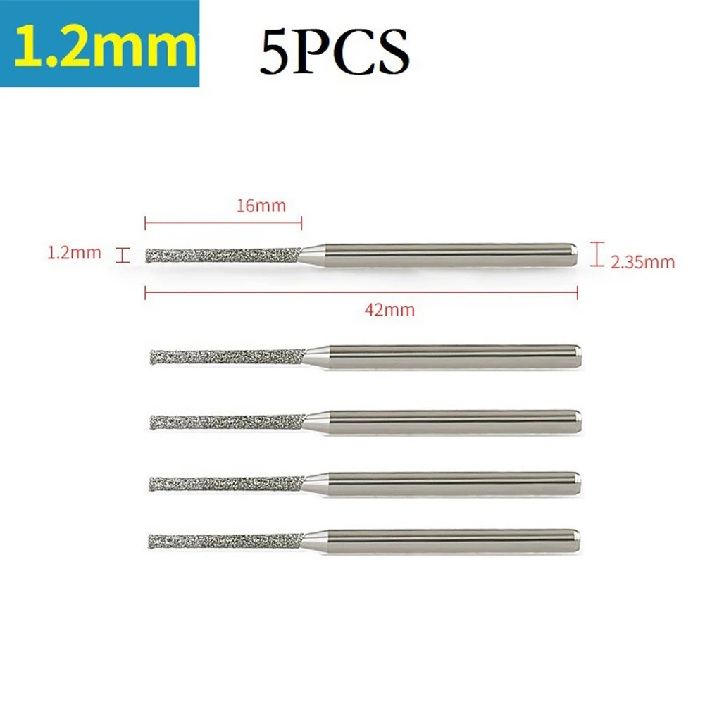 5pcs/set 0.8-2.5mm Drill Bits For Jade Jewelry Fiber Glass Porcelain Tile Drilli
