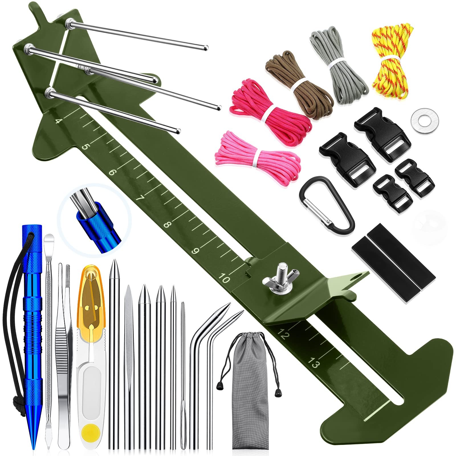 BBTO Paracord Bracelet Kit with Adjustable Length 4 to 13 inches, Army Green