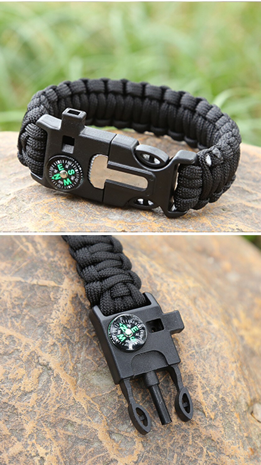 Parachute Woven Bracelet Compass Survival Hand Rope Outdoor Camping Emergency