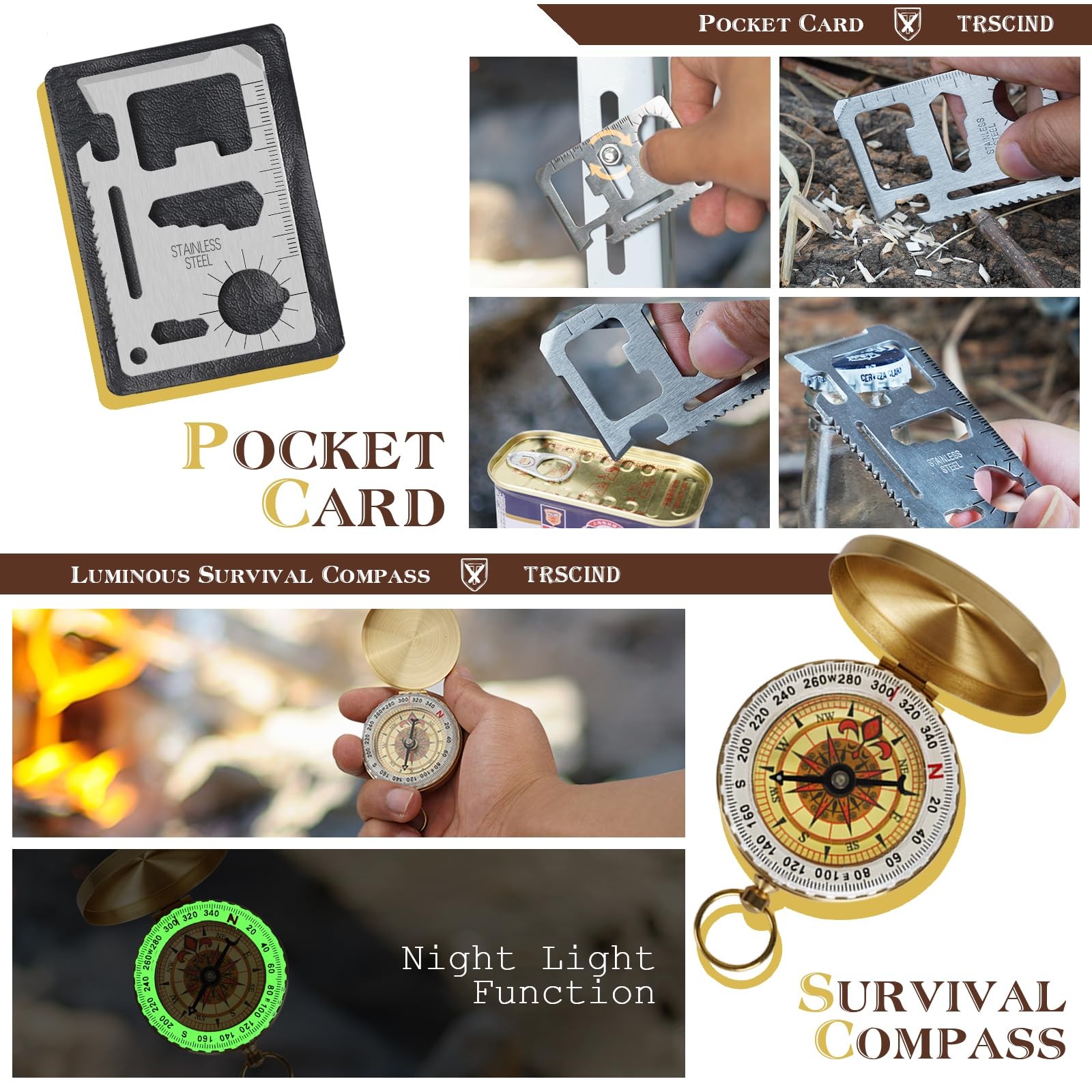 Gifts for Men Dad Husband Him, Survival Kit, Emergency survival kit, Black