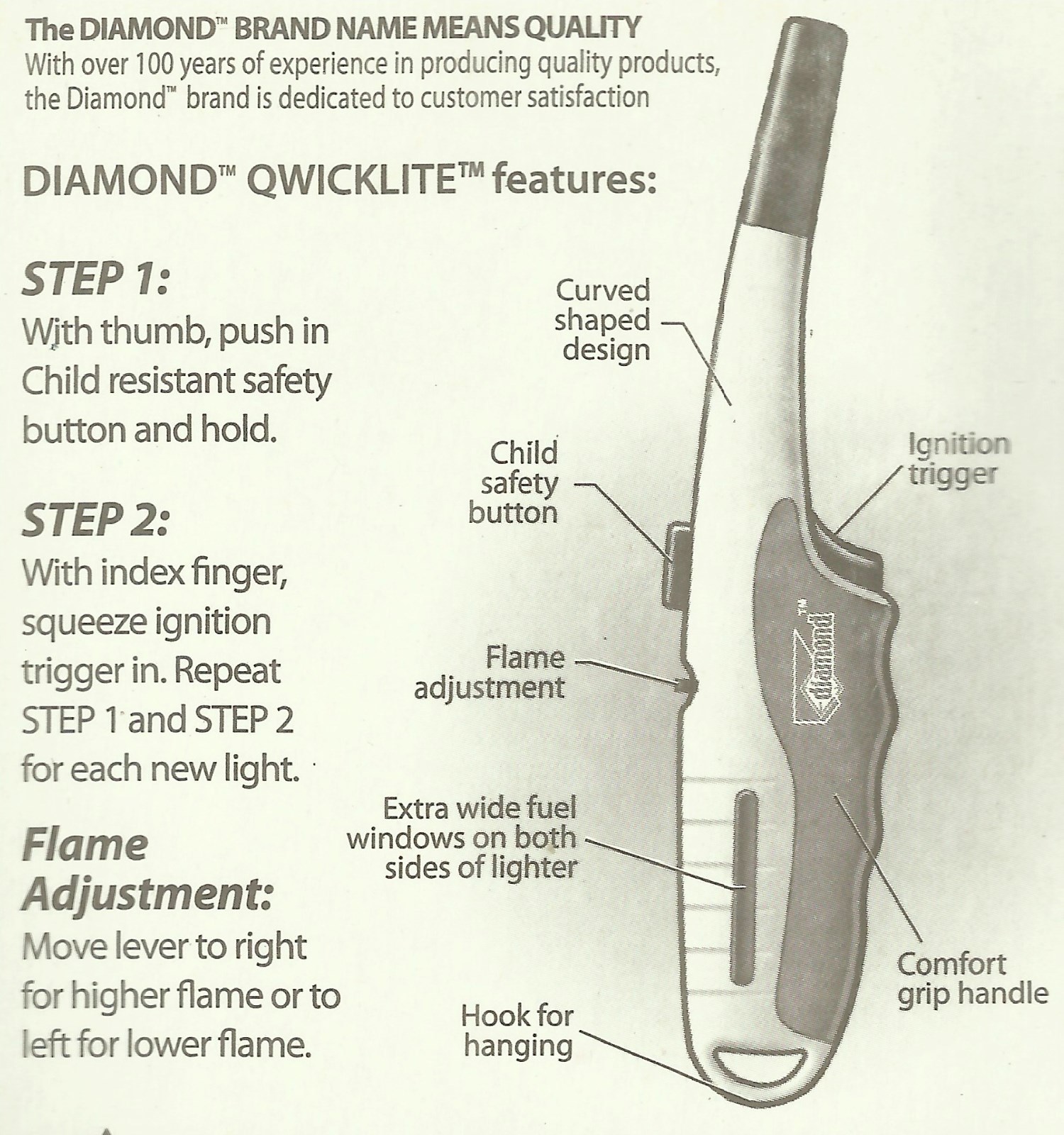 Qwick LiTE Butane LIGHTER grill candle cigar QwickLite Quick Lite DIAMOND 55010