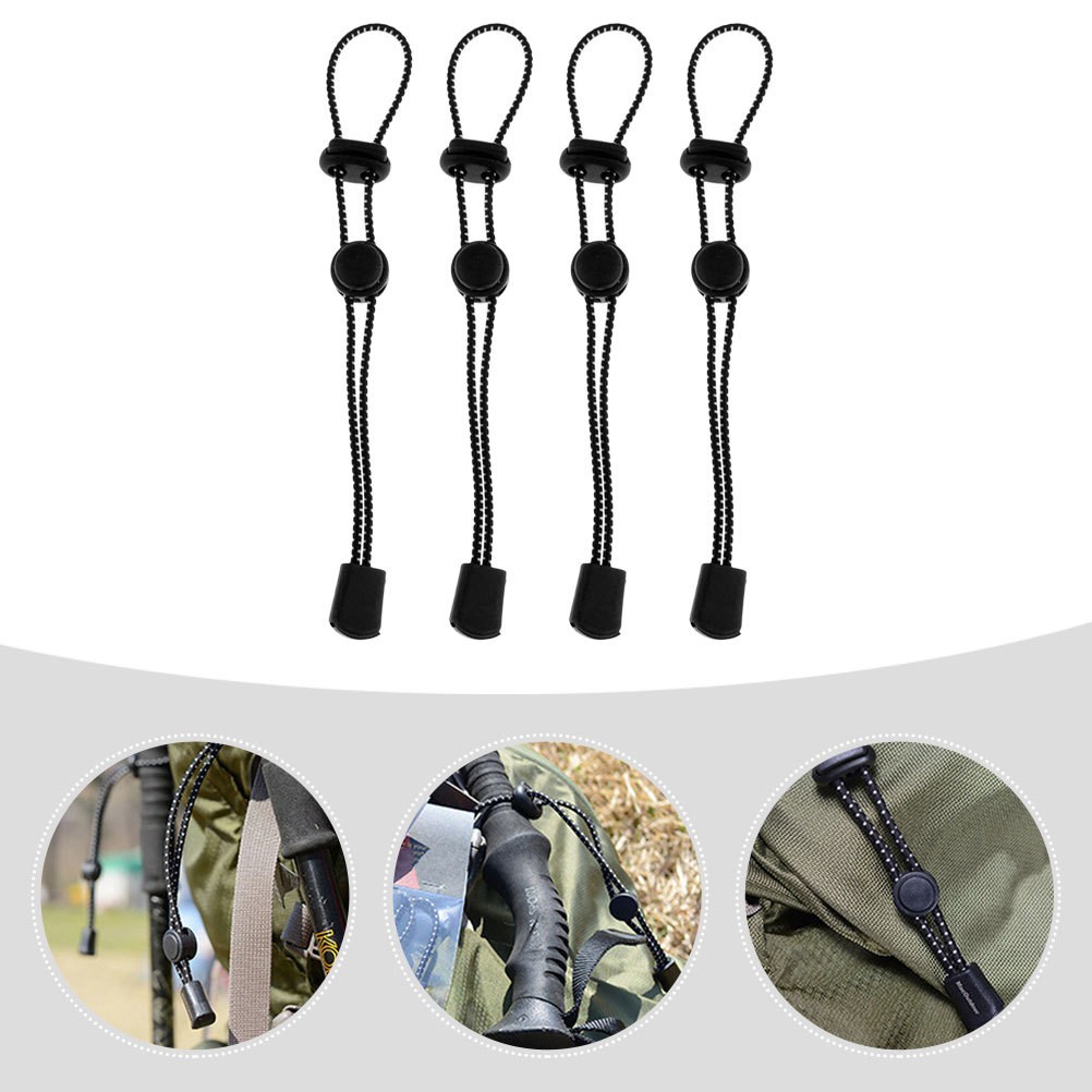 4Pcs Adjustable Elastic Rope for Hiking Pole Holder Climbing Stick Straps