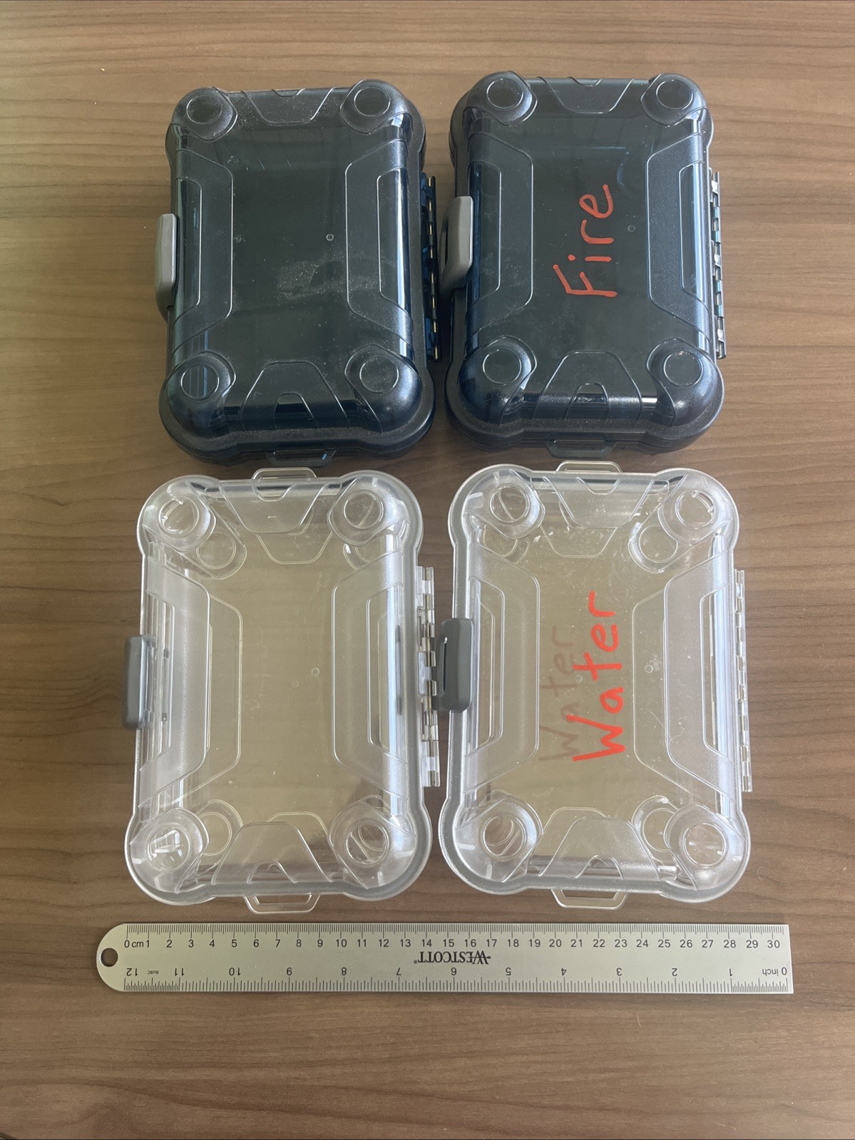 Lot of 4 Waterproof Rigid Containers