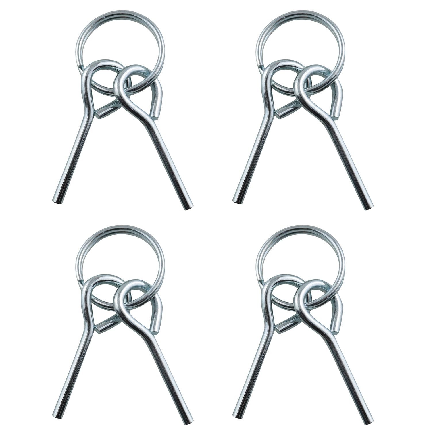 4 Pcs Tent Pole Rings with Pins Stainless Steel Camping Replacement Parts