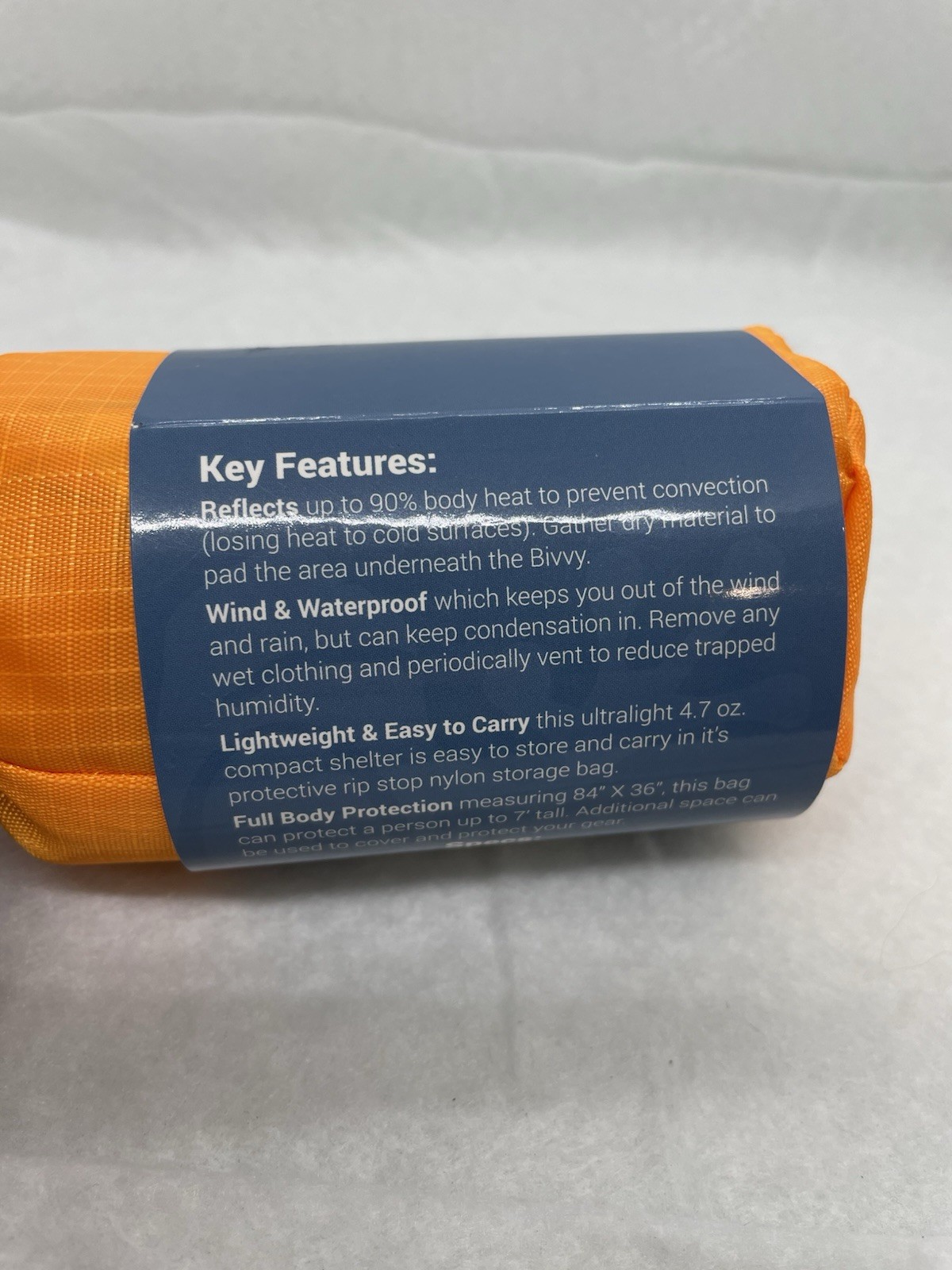 TACT Bivvy Emergency Survival Sleeping Bag Lightweight Waterproof Color Orange