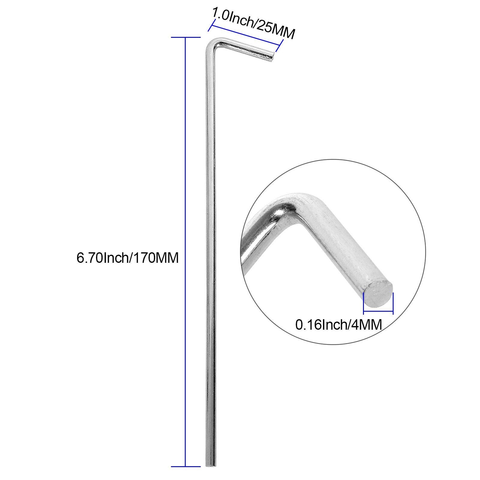 100 Pack Tent Stakes 6-3/4”Galvanized Steel Metal Pegs, Silver