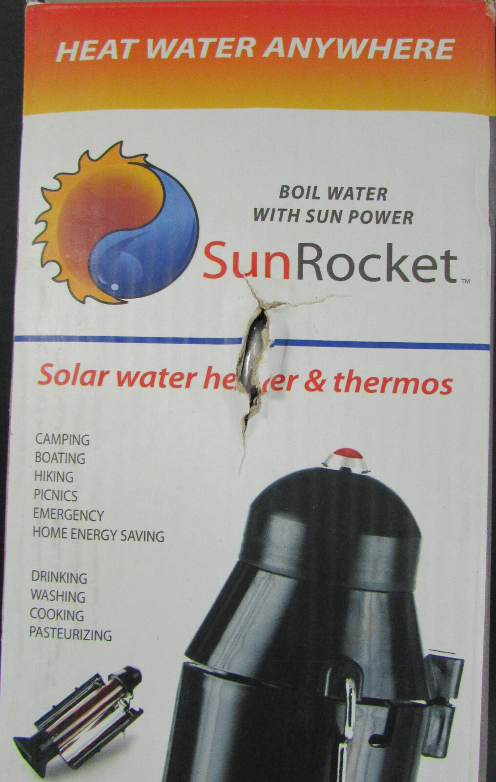 SunRocket 🟡 Solar Water Heater & Thermos NIB