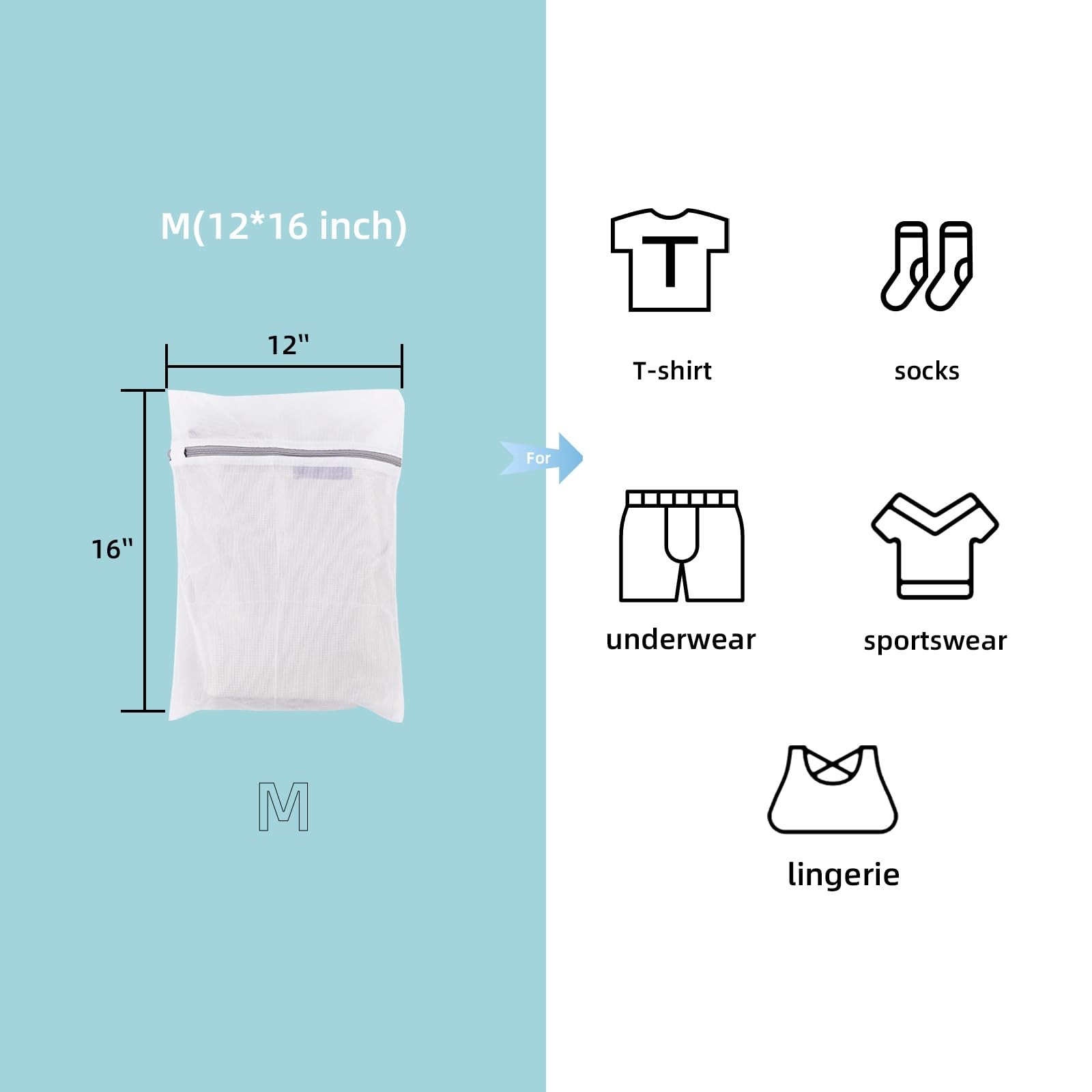 GOGOODA Mesh Laundry Bags for Delicates Durable Protective Wash 3M, White
