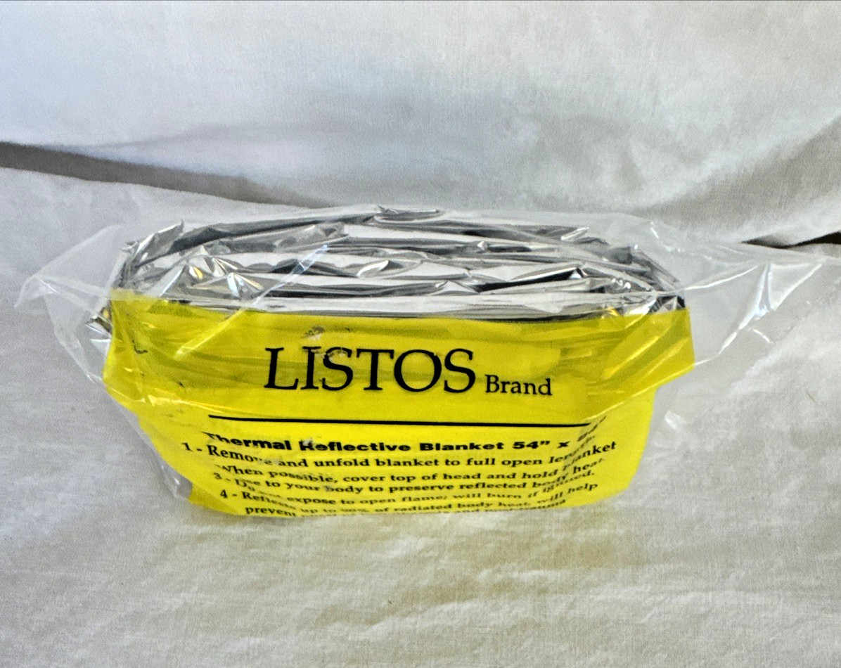 Listos Thermal Reflective Blanket 54” By 84” NEW