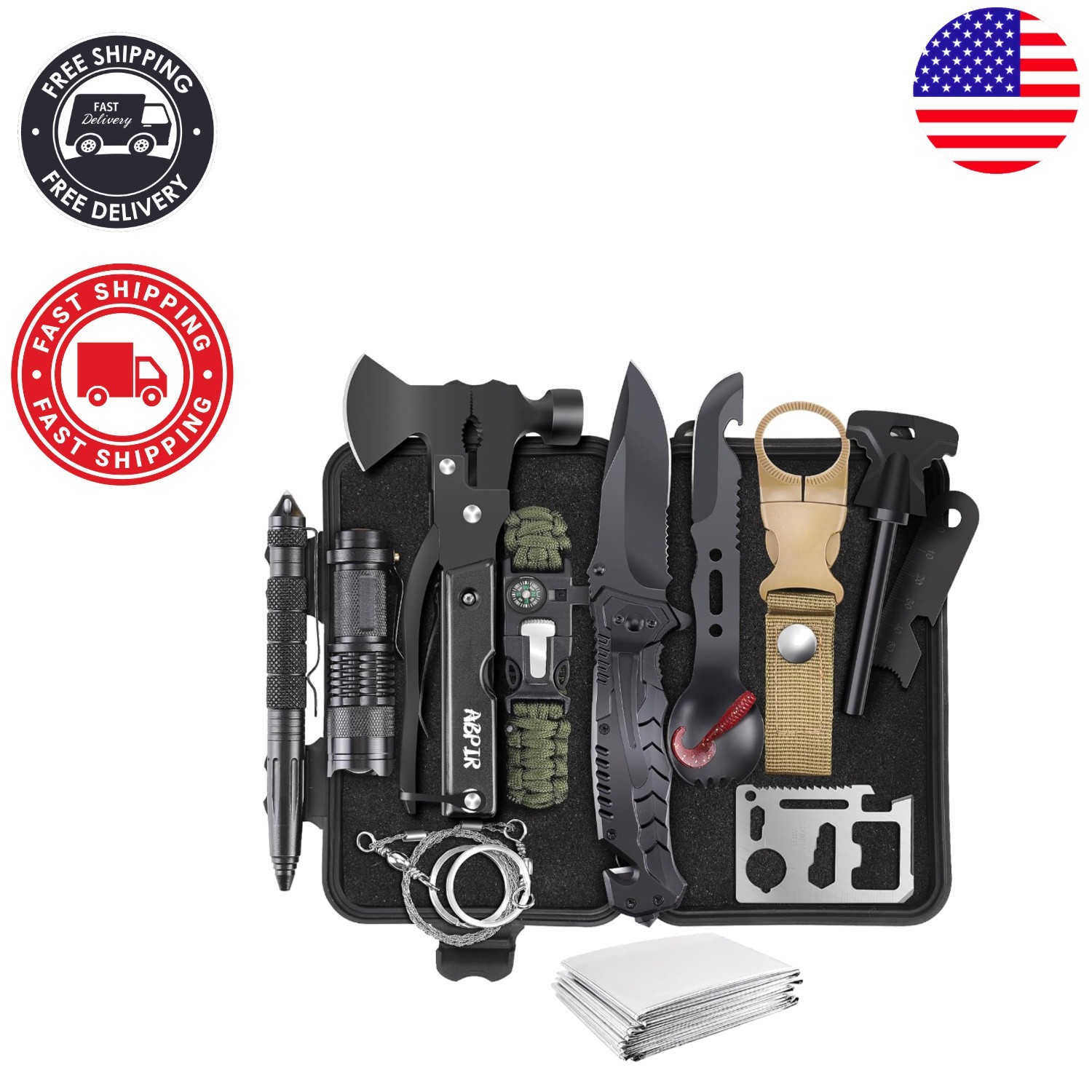 14-in-1 Survival Kit: Essential Gear for Adventurers and Outdoor Enthusiasts