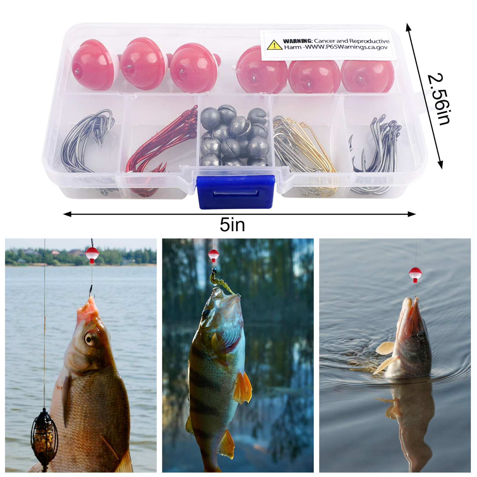 Fishing Bobbers Tackle Kit, 80pcs Beginners 5×2.56×0.75 inches, Red