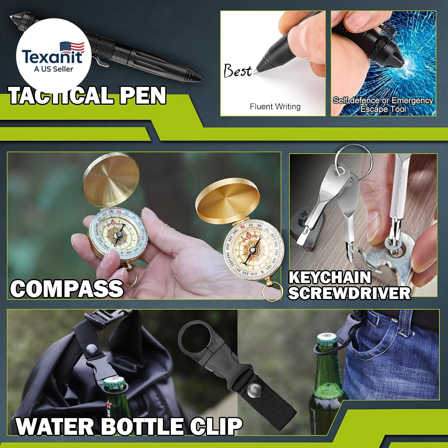 Survival Kit 17 in 1, Survival Gear and Supplies for Adult Teen Men, Survival Ca
