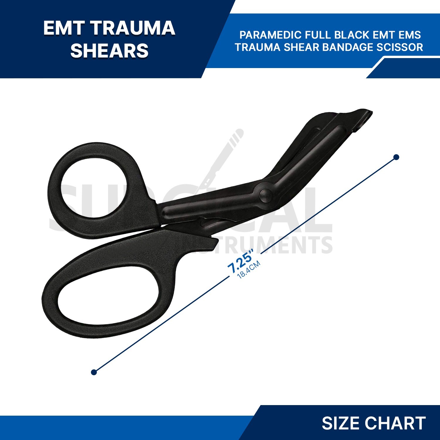 7.25″ Black EMT Utility Paramedic EMS Shears Scissors EMS Medical Cutting Tools