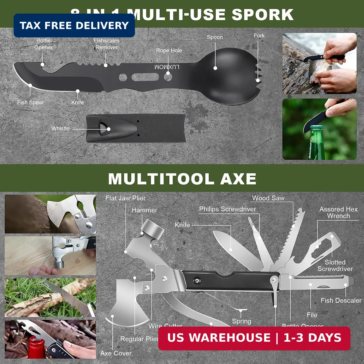 Gifts for Men Fathers Day Dad, Survival Kit, 150 PCS Survival Gear and Supplies