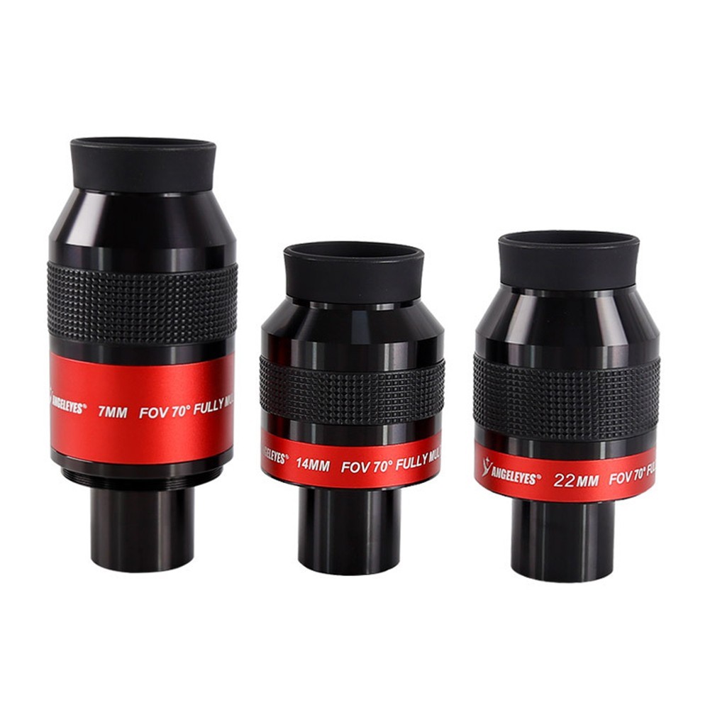 Flat Field Parfocal Eyepiece 70 Degree for Telescope with 8 Optical Lenses