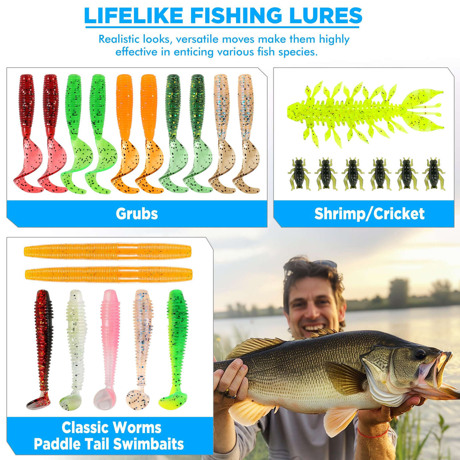 PLUSINNO Fishing Lures, 137Pcs Tackle Box with Included, 5″, ORANGE