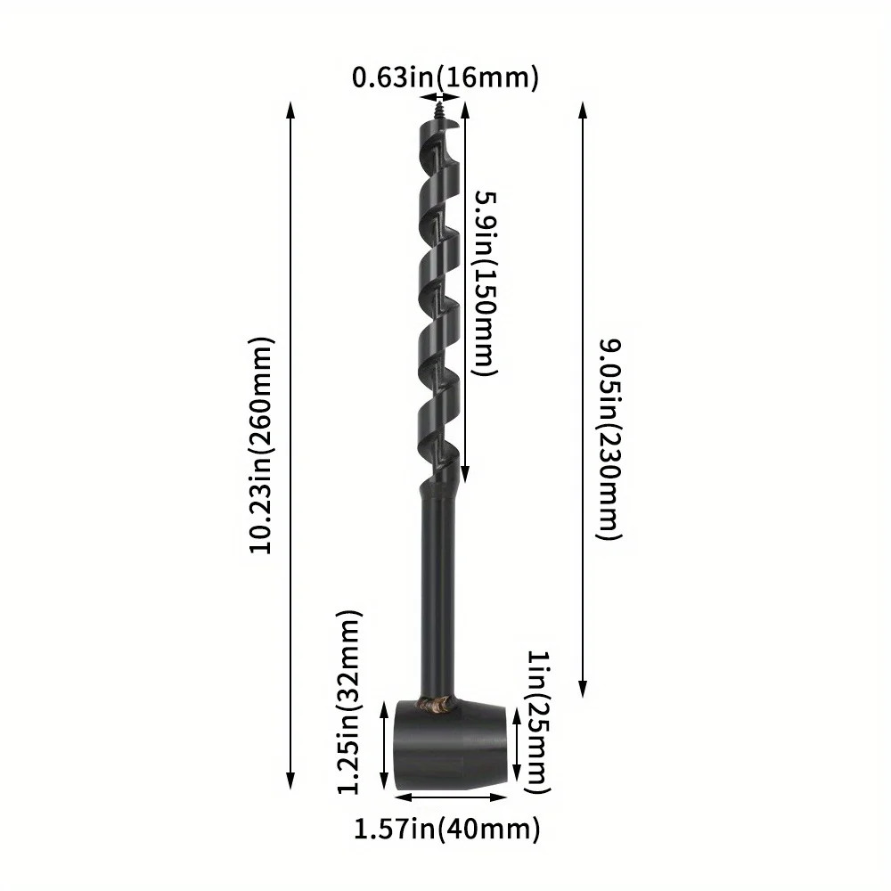Drill bit woodworking lengthened hand drill black four-blade drill