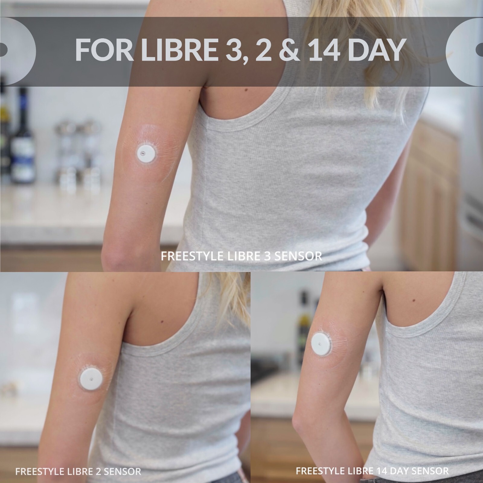 12 Transparent Waterproof Patches for Libre 1, 2, 3 CGM Sensors + 12 prep wipes