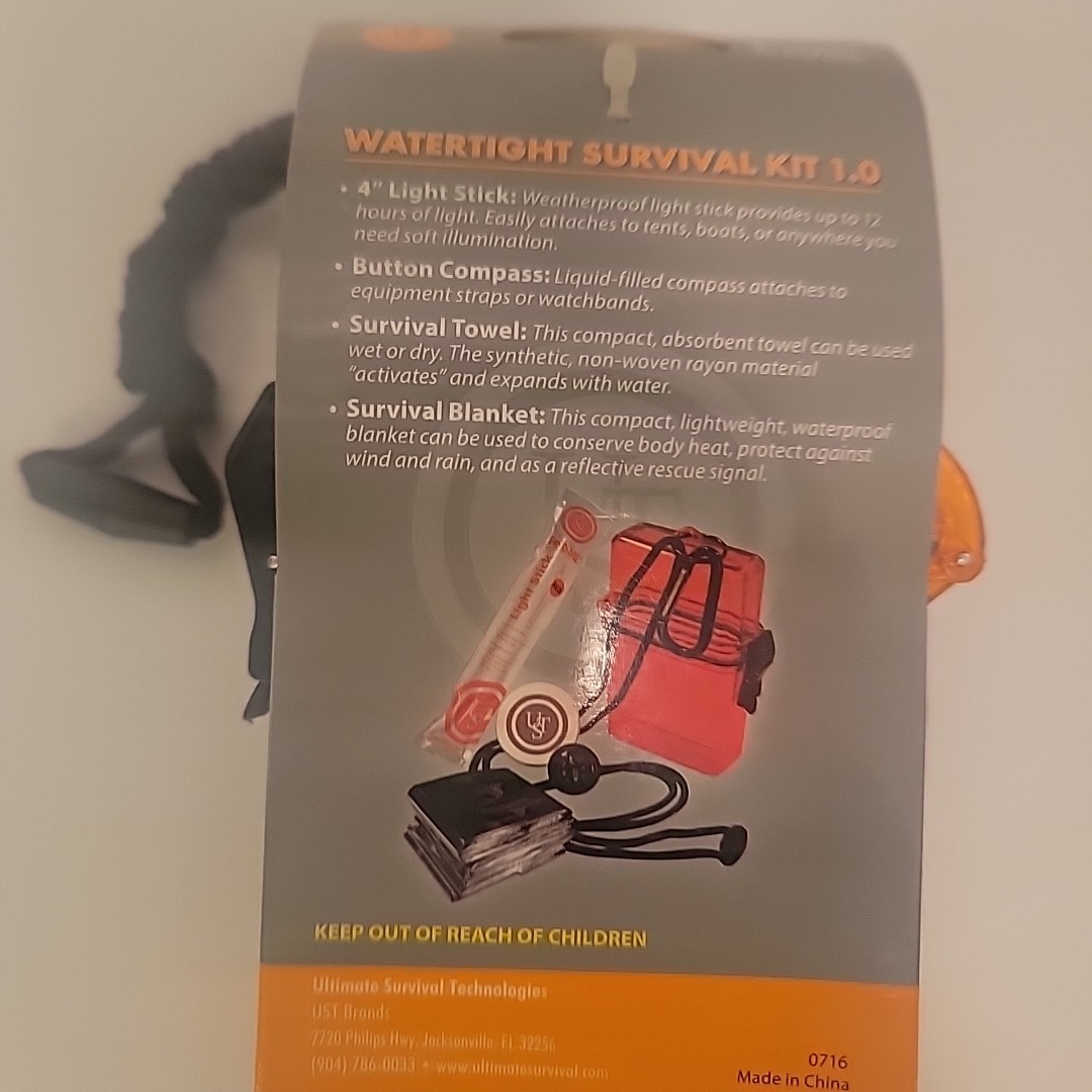UST Watertight Survival Kit 1.0 Emergency Survival Gear Equipment Bug Out Bag