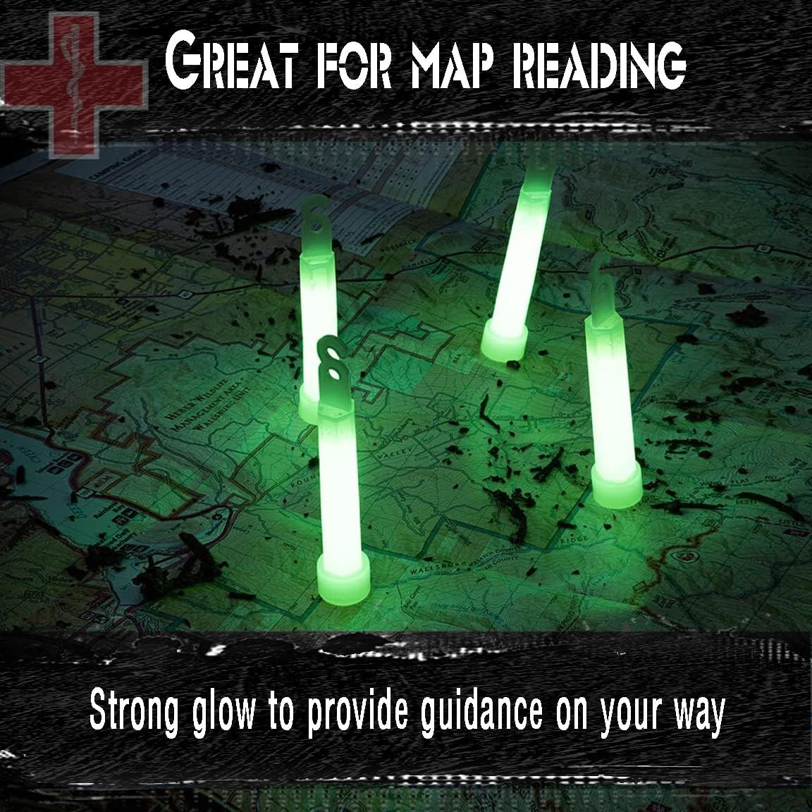 Emergency 10 Ultra Bright Green Glow Sticks – Individual Packed With Lanyard – F