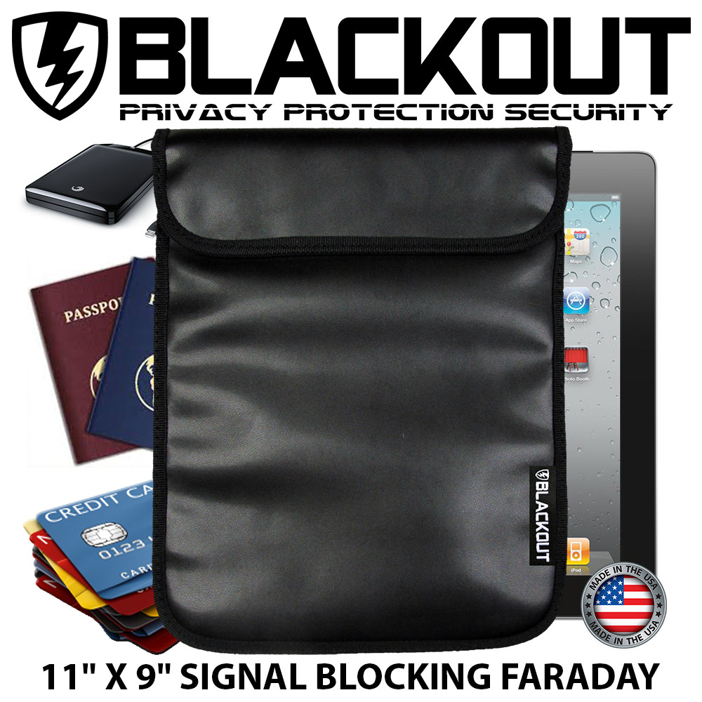 FARADAY CAGE EMP BAG RFID PRIVACY TABLET SIZE BLACKOUT 11″ X 9″