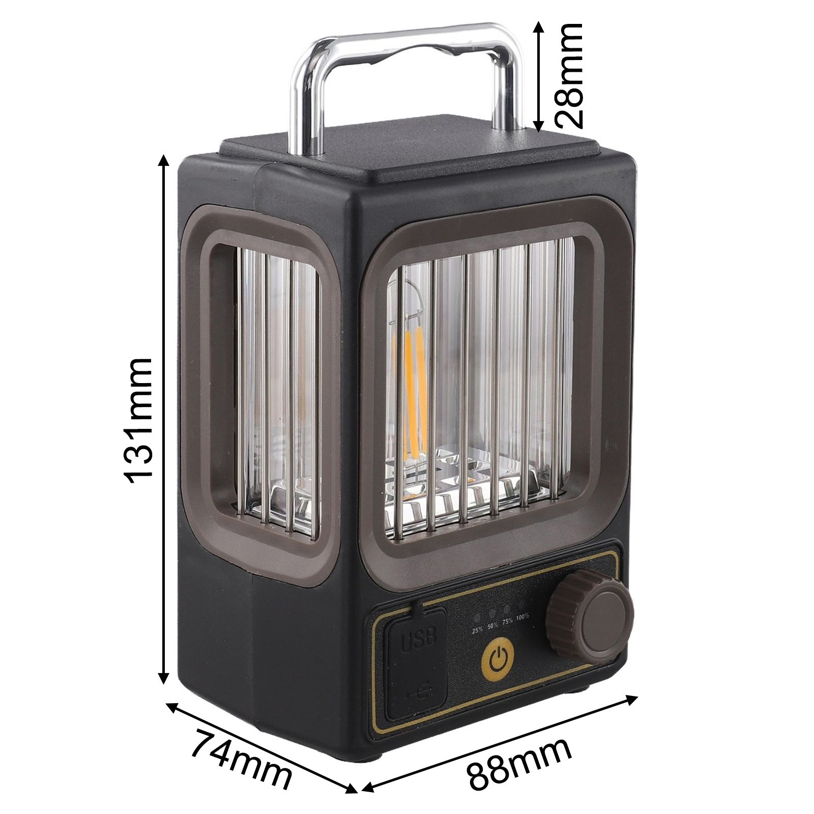 USB and Solar Powered Lantern for Camping Outdoor Activities Waterproof