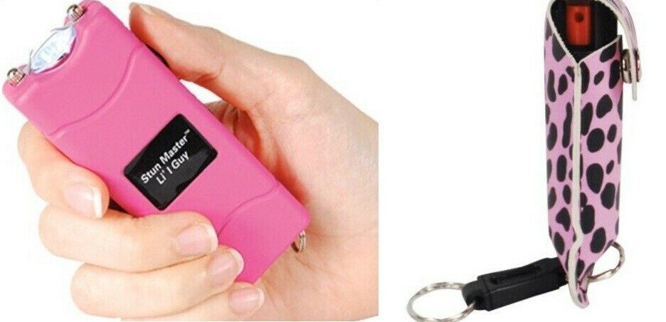 Rechargeable COMBO Stun Gun HOT Wildfire Pepper Spray 1. 4 1/2 oz WOMEN Defense