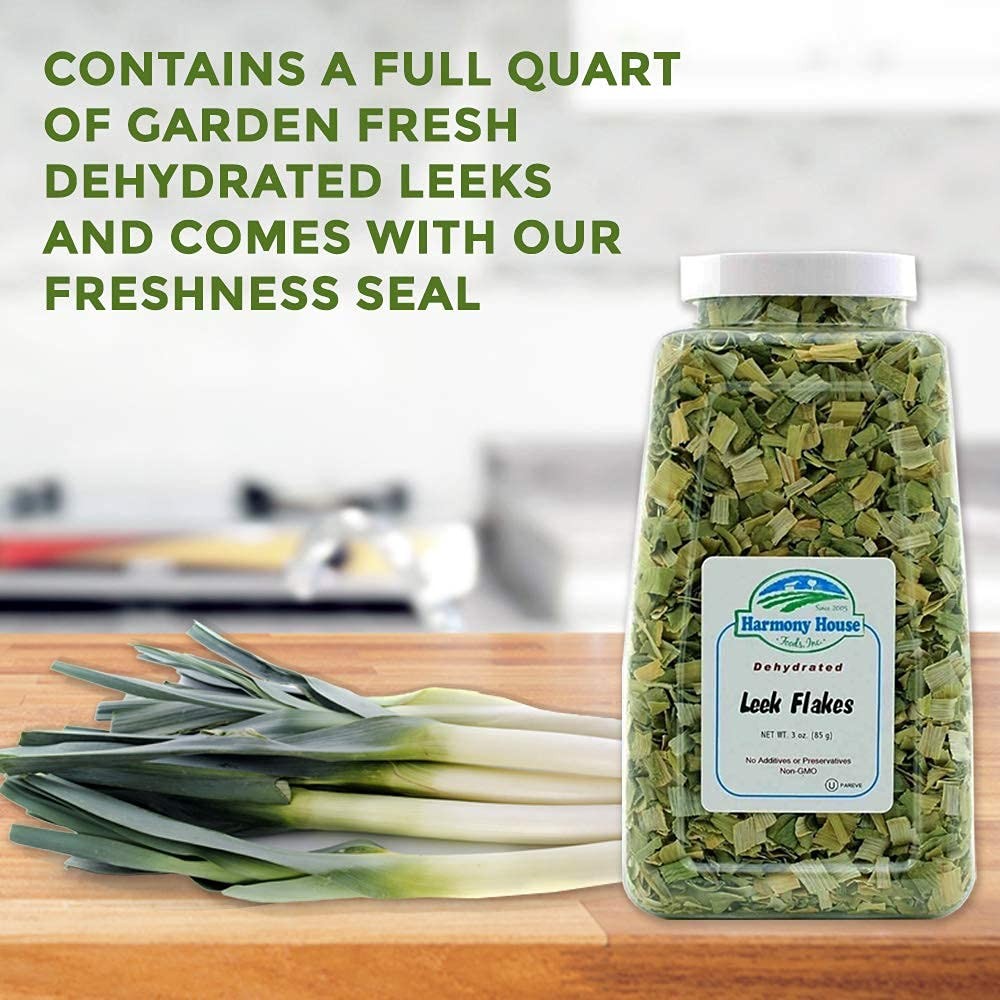 Harmony House Foods Dehydrated Leek Flakes – Air Dried 3 Ounce (Pack of 1)