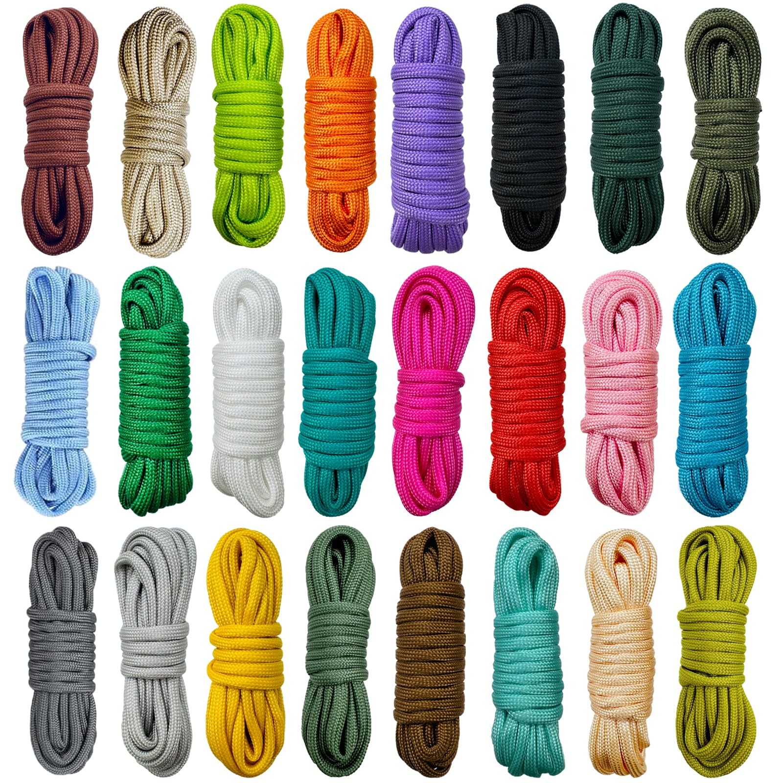 24 Colors Paracord Cord Multifunction 10 feet, 24 Different