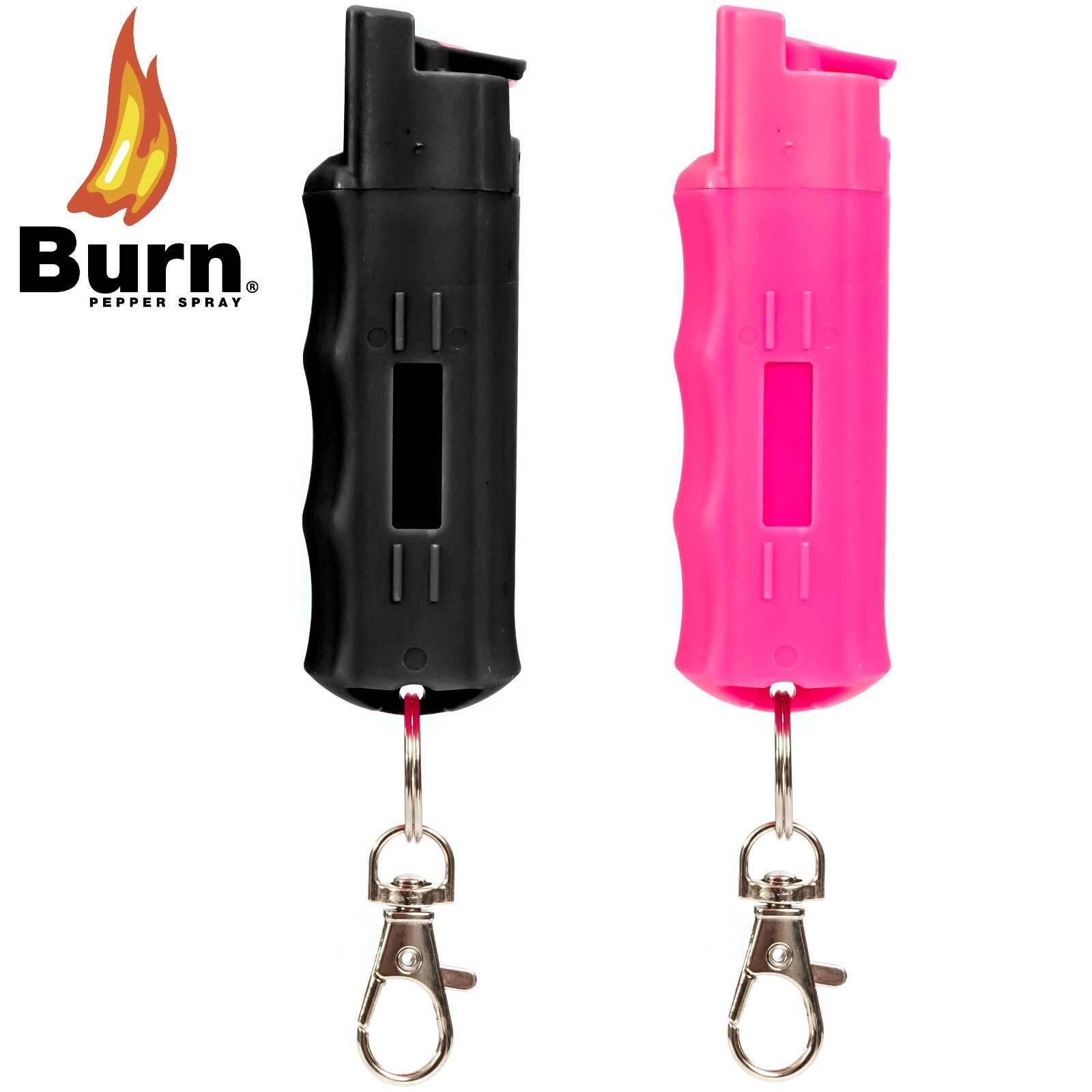 2 Pack BURN Pepper Spray Self Defense Combo 1/2oz Black & Pink