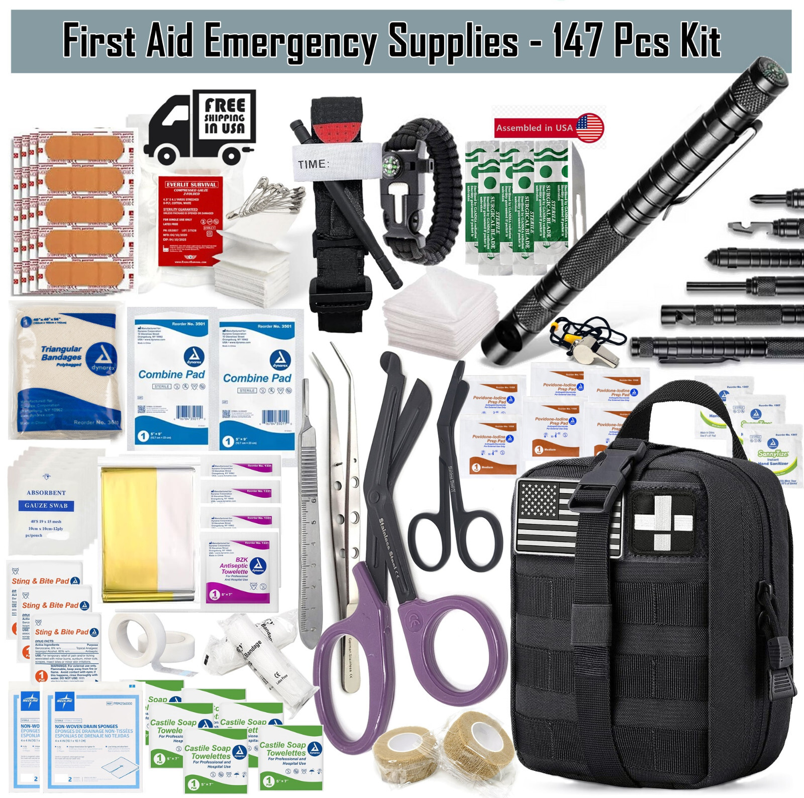 CAT Tourniquet IFAK Medical Molle Pouch First Aid Bag Fully Stocked Medical Bag