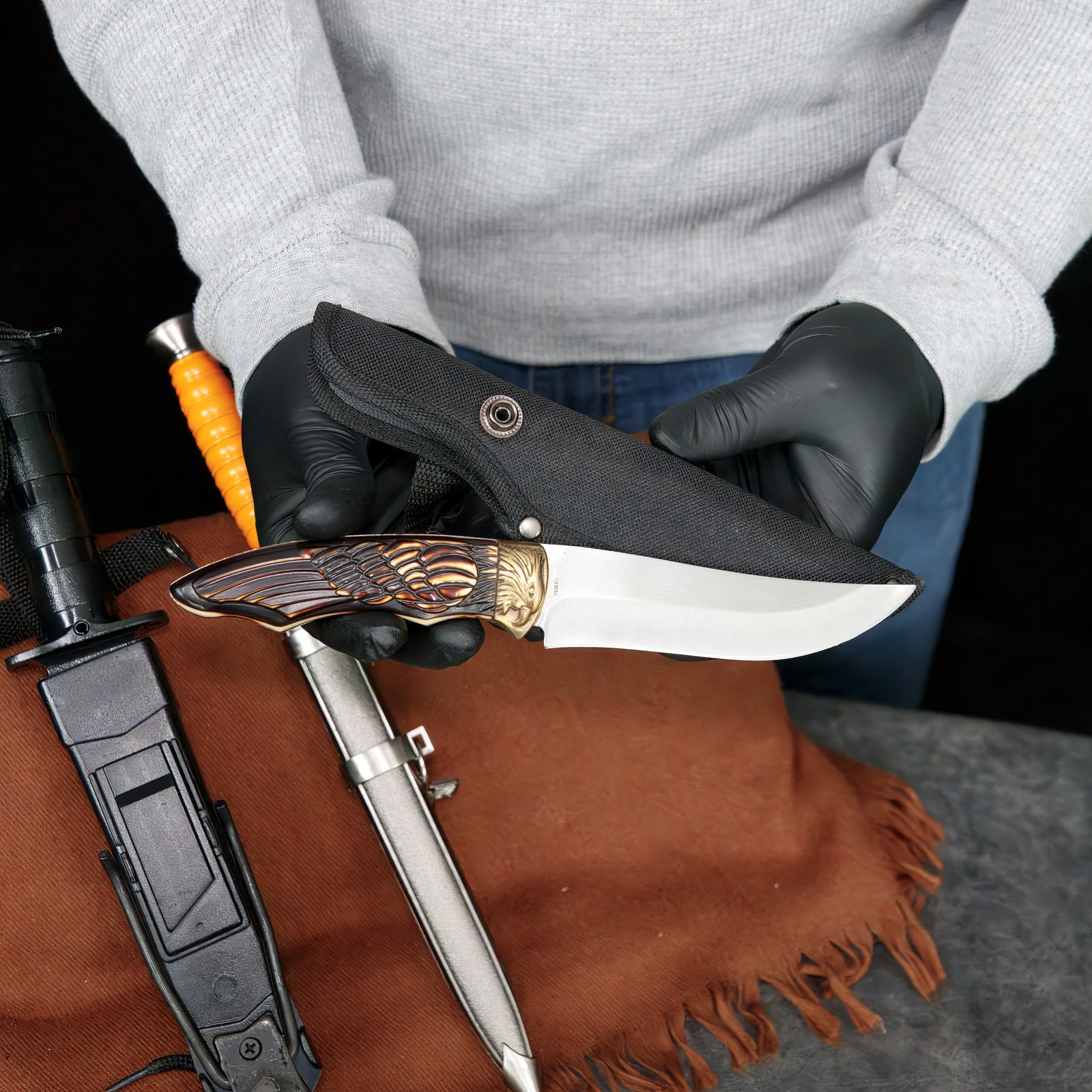 3pc Blade Set: 11″ Survival Bayonet,13″ SS Dagger & 9.5″ Bird Knife Multi-Tools