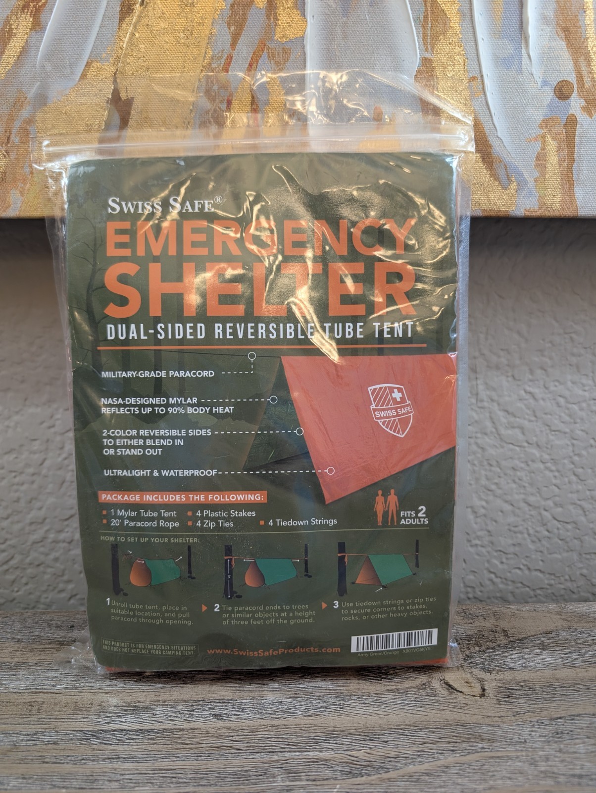 Lot 2 Emergency Survival Shelter Mylar Tube Tent 2 Person Tent Swiss Safe