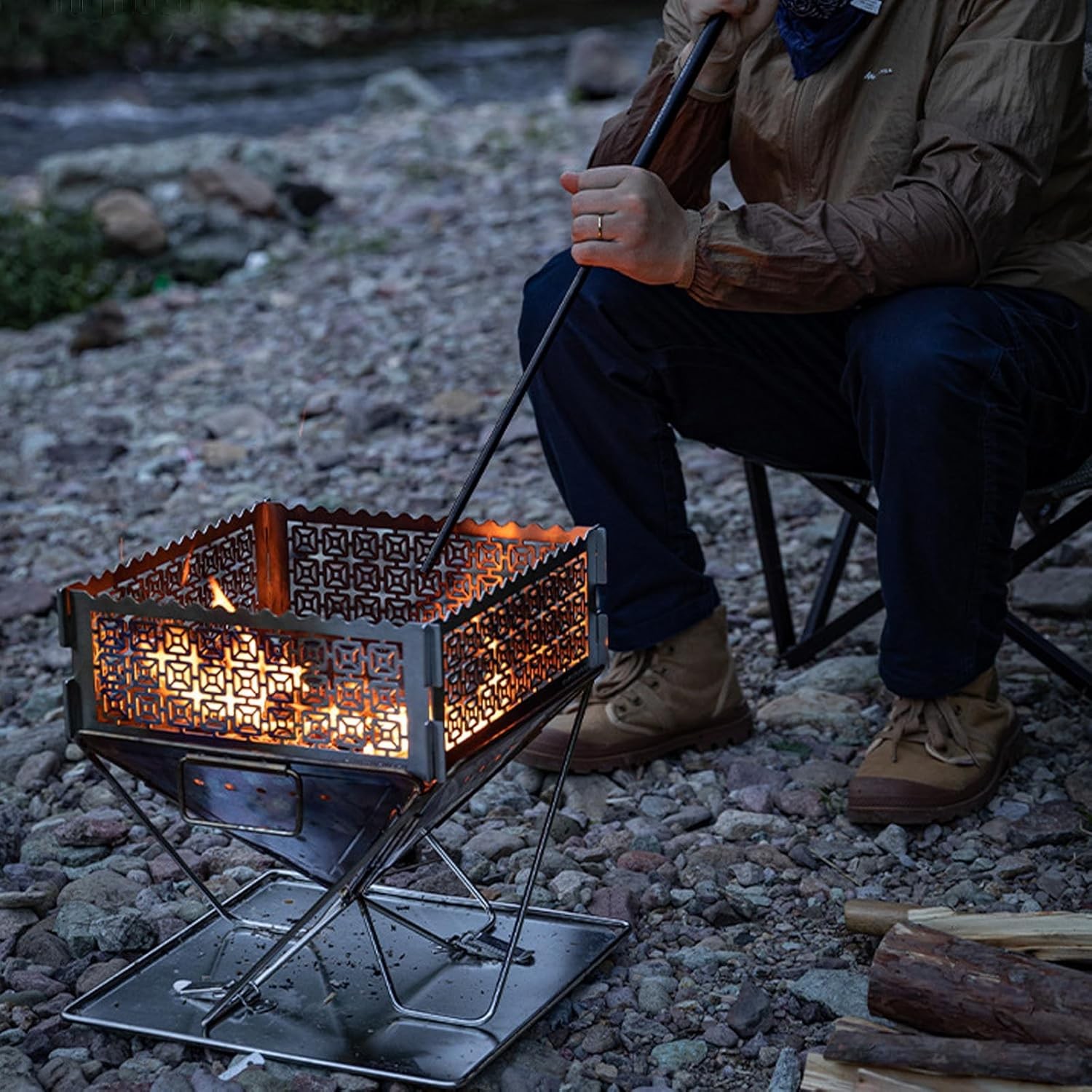 Stainless Steel Camping Blow Fire Tube Telescopic Portable Fireplace Starter